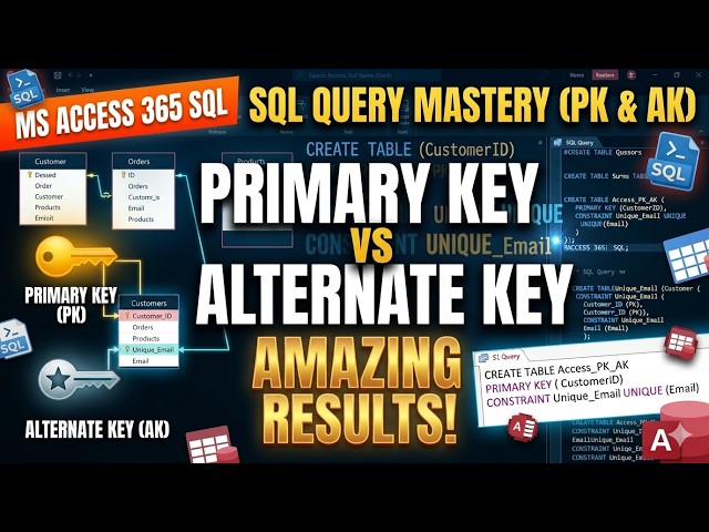 Difference between Alternate key and Primary key on Microsoft Access@COMPUTEREXCELSOLUTION #rdbms