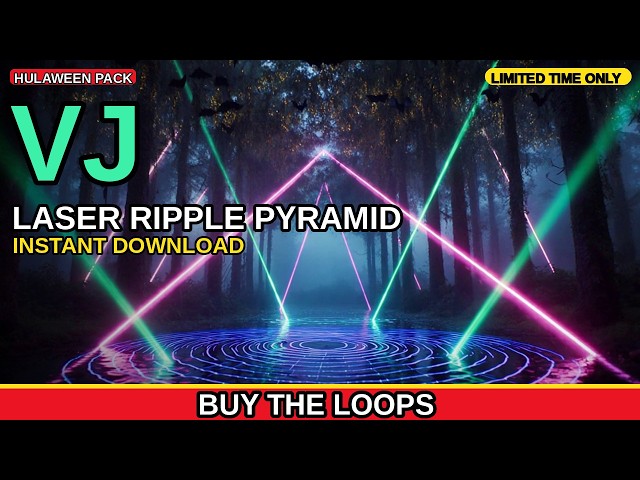Laser Ripple Pyramid VJ Loop | Hulaween Festival Visuals for DJ Sets and LED Walls