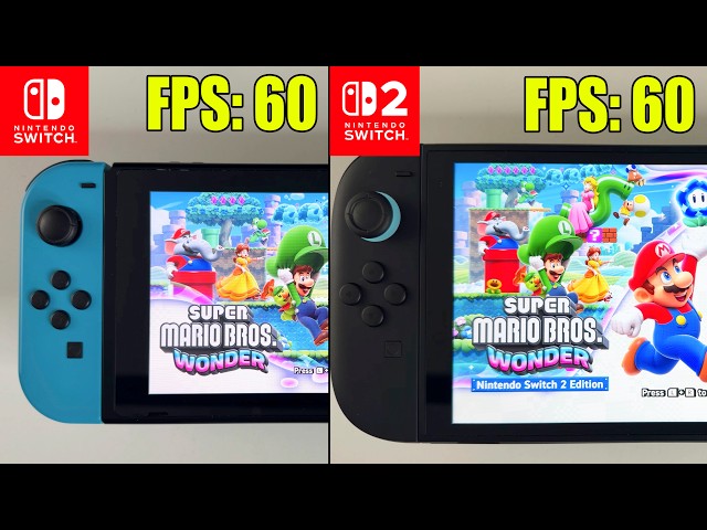 Super Mario Bros. Wonder Nintendo Switch 1 vs. Switch 2 Technical Review | Graphics, FPS, Battery