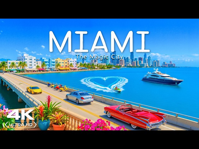 Miami 4K Aerial 🇺🇸 🚤 Luxury Yachts, Skyline Views & Deep House Paradise