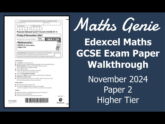 GCSE Maths Past Paper Walkthrough - November 2024 Edexcel Higher Paper 2