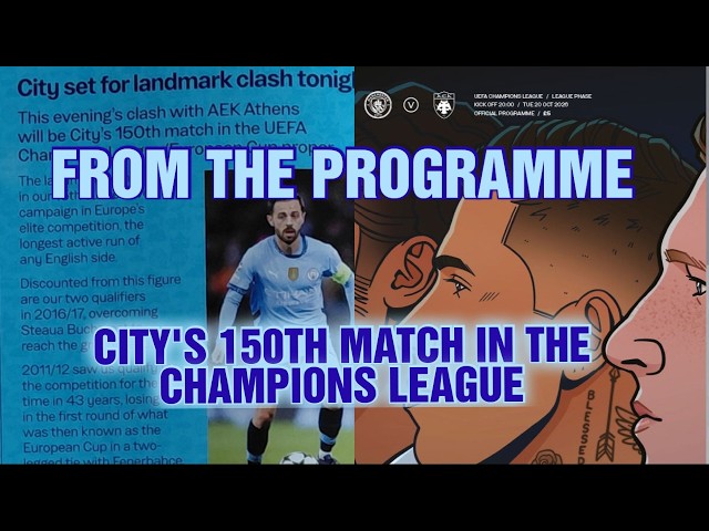 CITIZEN: CITY Past Present Forever   From The Programme   150 In Champions League