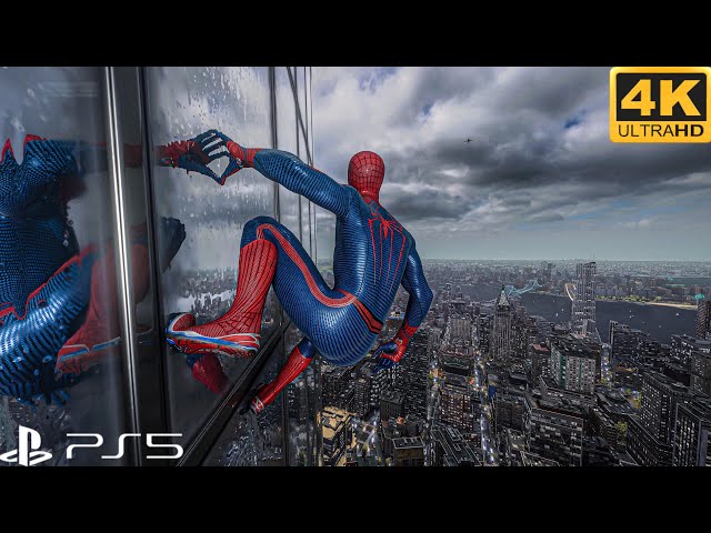 Andrew Garfield Amazing Spiderman suit 4K HDR ps5 Slim gameplay