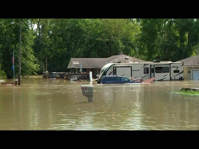 Neighborhoods underwater in Delaware County