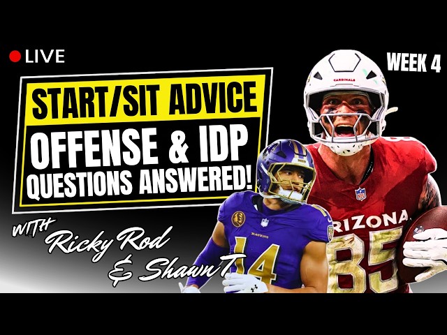 NFL Fantasy Football Starts/Sits Q&A | Week 4 News, Notes, + IDP Advice!
