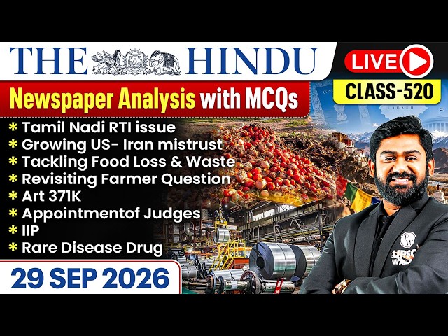 The Hindu Analysis - 29th September | The Hindu Newspaper Today with MCQs | Aasim Sir