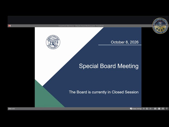 LIVE | Sweetwater Authority Special Board Meeting | Oct 08, 2026 | JDATA17