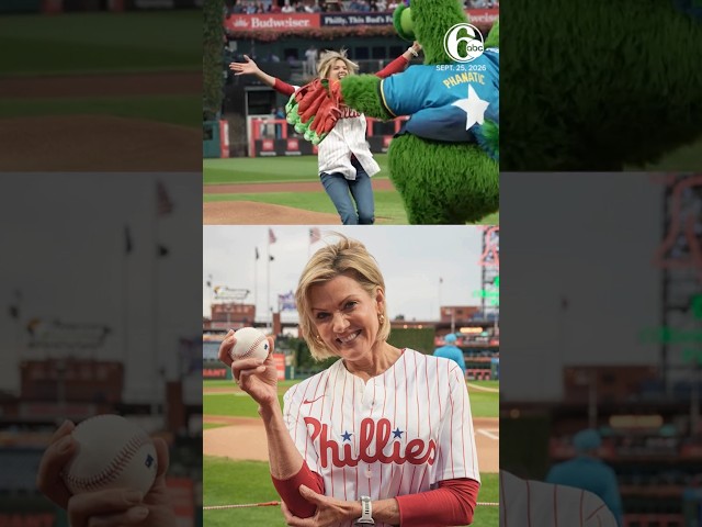 Retirement is off to a great start. Cecily Tynan throws out first pitch at Phillies game