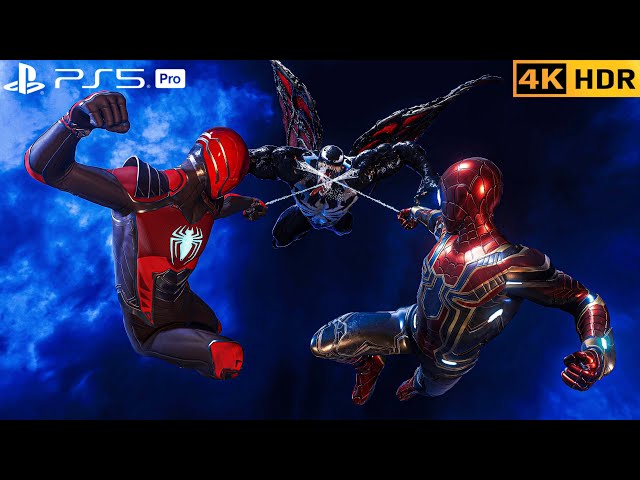 (PS5 PRO) Nanotech Spiderman & Red-Mysterio Vs Venom | 4K HDR |