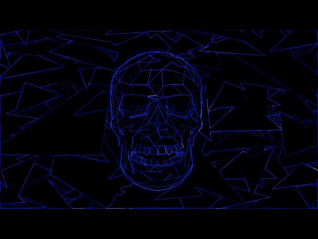Blue Crystal Skull 4K Dark Halloween Effect Projection