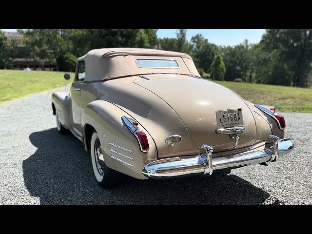 1941 Cadillac Series Sixty-Two Convertible Coupe Revving and Driving
