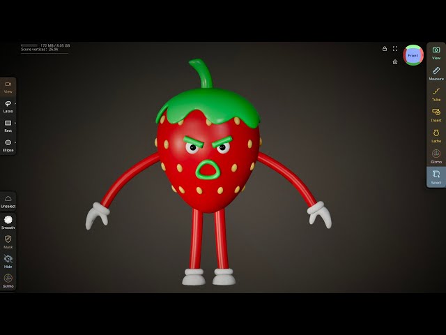 Cartoon Strawberry in Nomad Sculpt #nomadsculpt #gauntletofgods