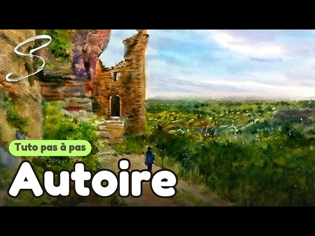 Step-by-Step Watercolor Landscape Tutorial: The English Castle in Autoire in 30 minutes