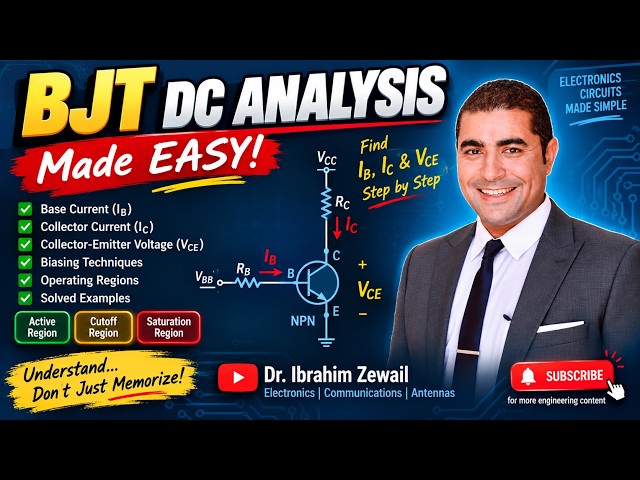 BJT DC Analysis Made EASY! 🔥 | Find IB, IC & VCE Step by Step | Transistor Biasing