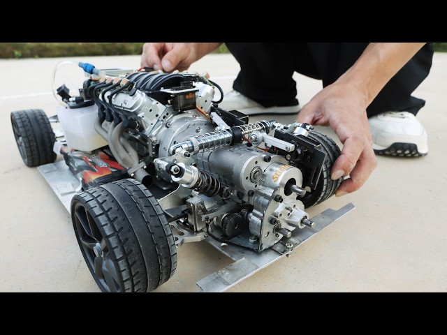 I Built a RC Car with a LS V8 Engine | Assembly and RUN a Miniature V8 Engine!
