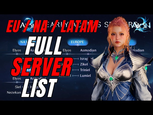 AION 2 FULL Server List (EU/NA/LATAM) – Early Access Starts TOMORROW!