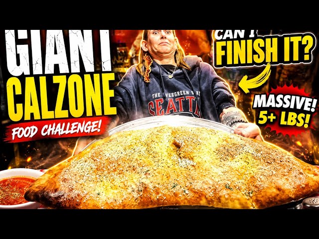 NYPD MASSIVE CALZONE CHALLENGE! THIS THING IS HUGE!! MOLLY SCHUYLER EATS ~ MOM VS FOOD