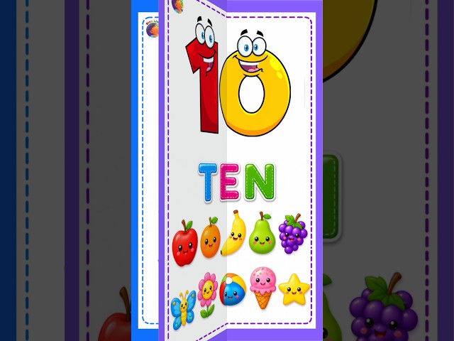 Backward counting song with flash cards #kidslearning #counting
