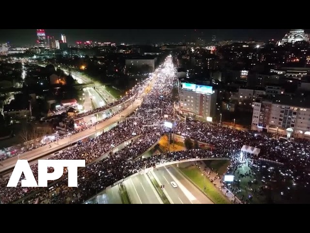 Serbian Students March to Belgrade Ahead of Final Campaign Rally | APT