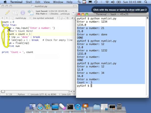 Python for Informatics - Exercise 5.1