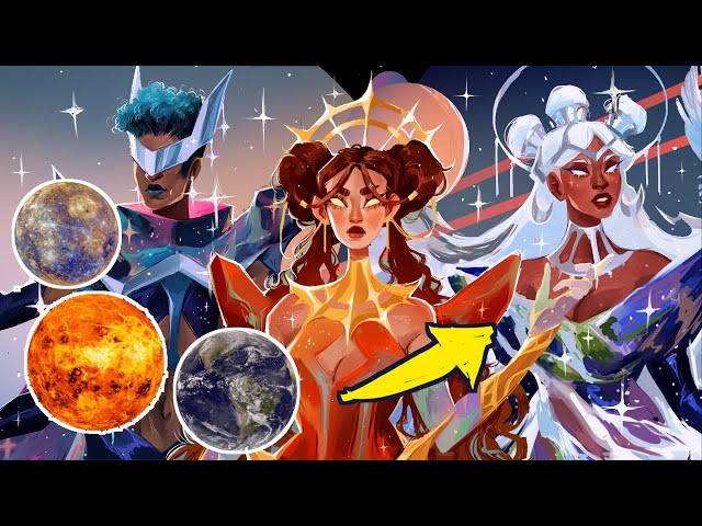 Turning PLANETS into GODDESSES🌠✨🌌 Mercury, Venus & Earth (CHARACTER DESIGN CHALLENGE)