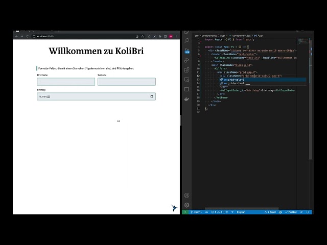 KoliBri - Video Tutorial  - Create your first React-App