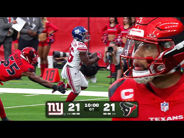 WHAT A WILD OVERTIME FINISH IN HOUSTON!! Giants vs Texans Week 7 Ending