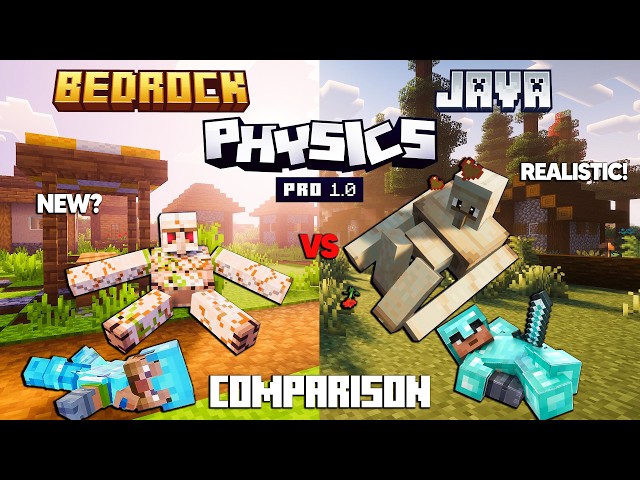 PHYSICS PRO Bedrock vs Java Comparison (minecraft addon)