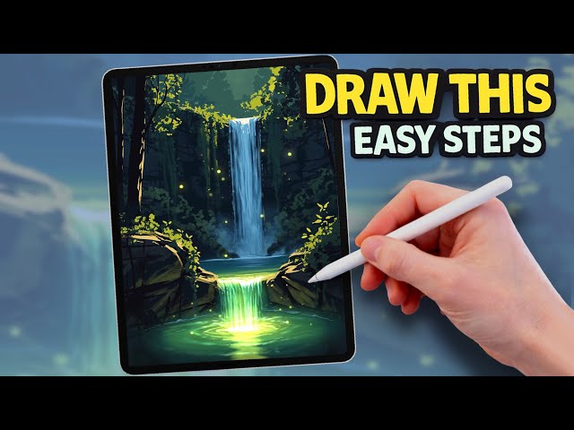 Paint a Magical Glowing Waterfall in Procreate – Easy Steps