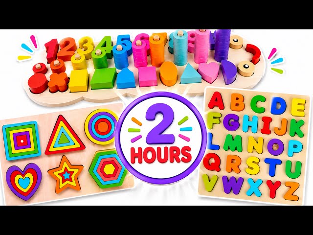 ABC Alphabet, Numbers & Shapes Learning Video for Toddlers | Interactive Preschool Puzzle Fun