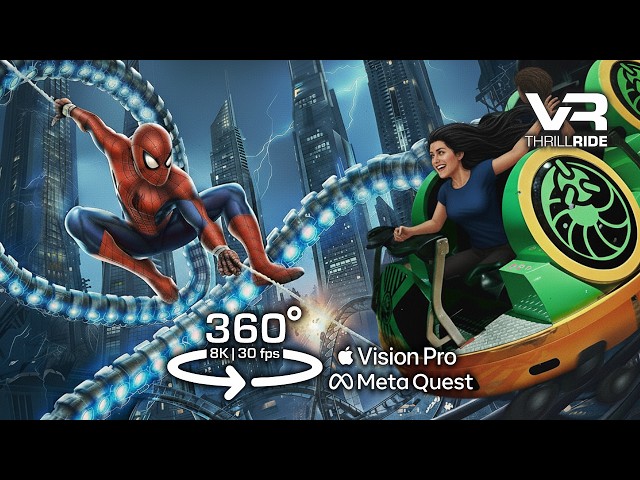 SPIDER-MAN: DOC OCK’S REVENGE (8K 360°)💥 VR Roller Coaster POV - IMG Worlds of Adventure