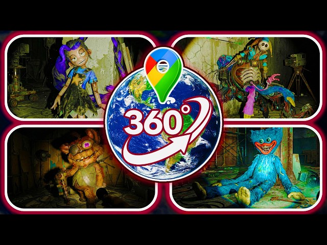 TOP 4 Abandoned Giant Poppy Playtime 5 Characters on Google Maps! | VR 360°