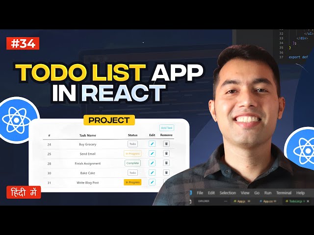 #34: React Project - Build a Complete Todo App from Scratch with Advanced Features