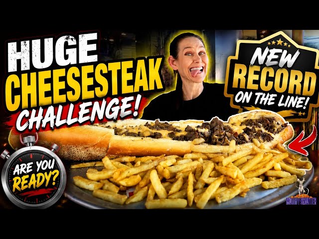 CRAZY FAST CHEESESTEAK CHALLENGE  | MOMVFOOD | MOLLY SCHUYLER 