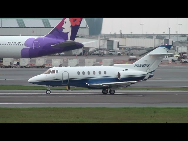 Untitled N526PS Hawker 900XP Takeoff Portland Airport (PDX)