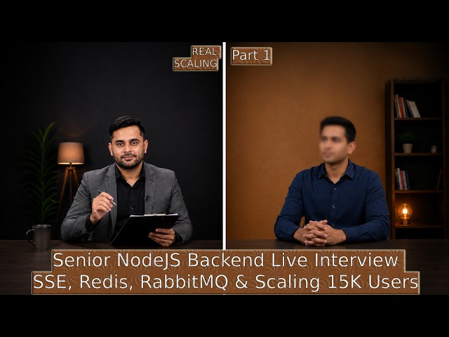 Senior Node.js Interview | SSE, Redis, RabbitMQ & Scaling 15K Users | Episode 35