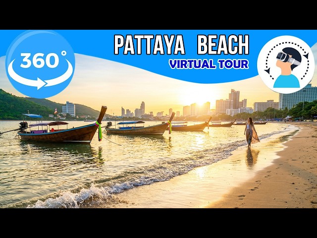 Relaxing Morning Walk 🌅🌊 | Pattaya Beach | 360° VR ASMR