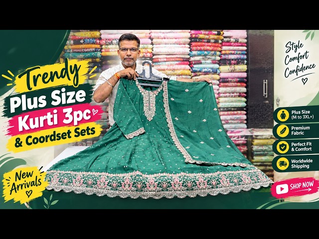 Trendy Plus Size Kurti 3PC & Coordset Sets | New Arrivals 2026 | Queens Collection
