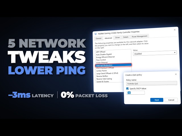 5 Network Tweaks for Lower Ping & Zero Packet Loss