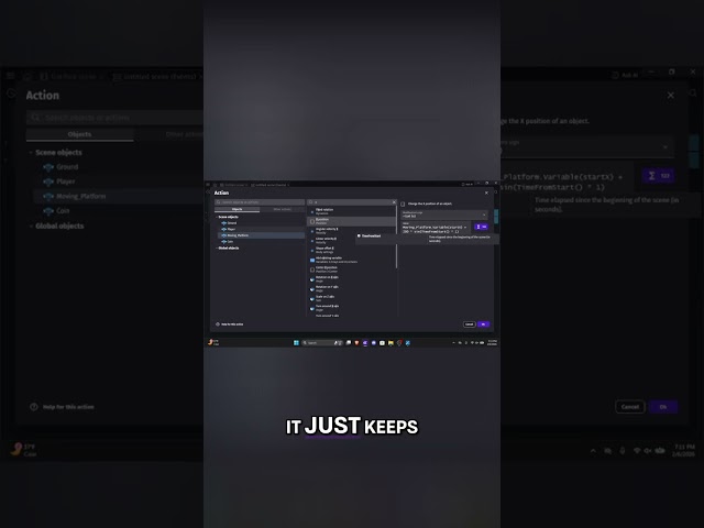 Control Platform Movement: Speed & Distance #shorts #tutorial #gamedev #gdevelop #gdevelop5