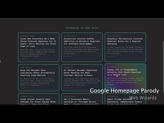 Web Wizardz - Groggle Google Parody (HTML, CSS, Javascript)(reupload)