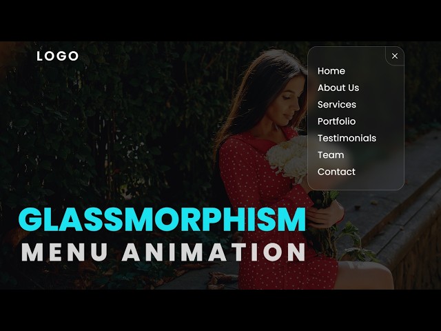 Creative Glassmorphism Menu Animation | HTML CSS & JavaScript | Responsive