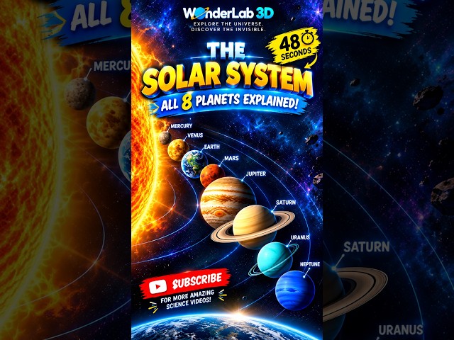 The Solar System Explained in 48 Seconds! 🪐 #3danimation #cellbiology