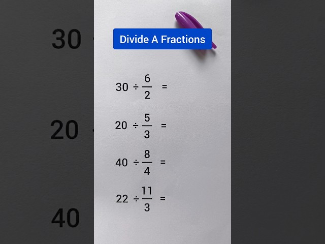 Divide Fraction In Second 😱 #maths #mathematics #fraction #shorts #trendingshorts