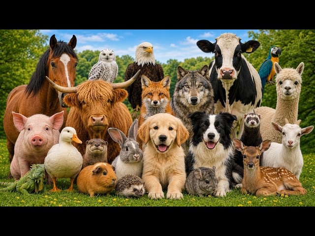 Animal sound for kids 🦒🐧🐱 Cute Animal Sound Learn Wild and Farm Animals