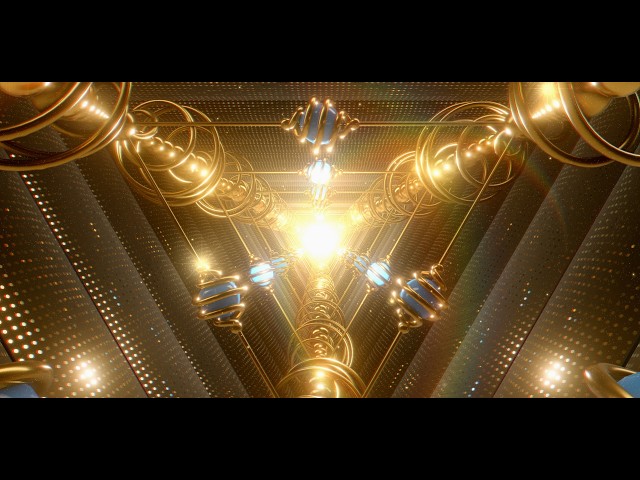 Luxury Golden Tunnel VJ Loop 4K | Futuristic Gold Motion Background | Premium Visual