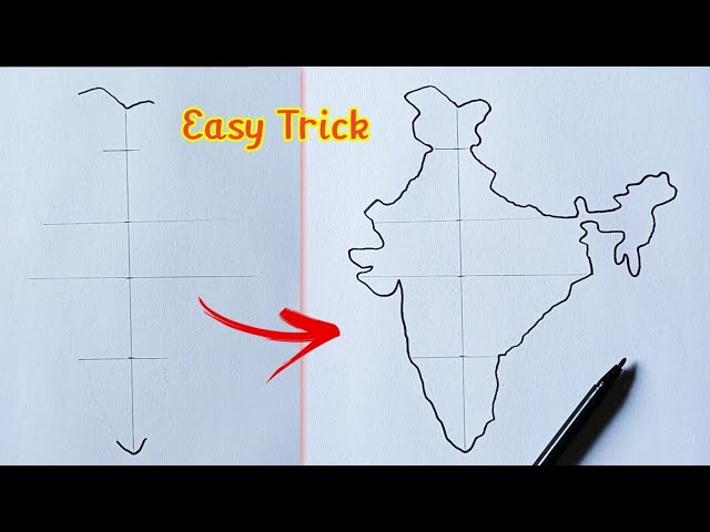 How To Draw India Map Easily / Indian Map Drawing Easy