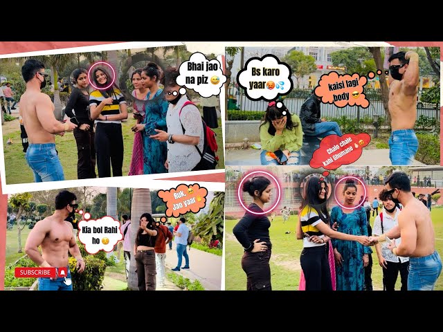 Shirtless,in bodybuilder in prank shawl😜public crazy reaction how did you like my body #prank