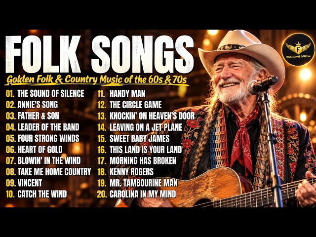 Best Folk & Country Songs of All Time 🌻Golden Folk & Country Music of the 60s & 70s | Full Album