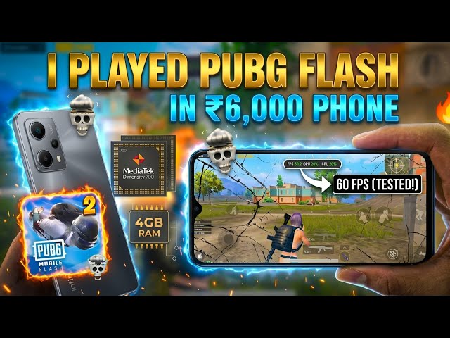 I Played PUBG FLASH In ₹6,000 Phone 😱 4GB RAM 60 FPS Test Gameplay